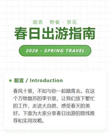 春日出游公众号模板预览图