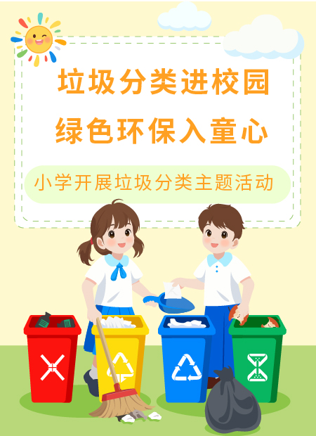 小学垃圾分类活动公众号模板预览图