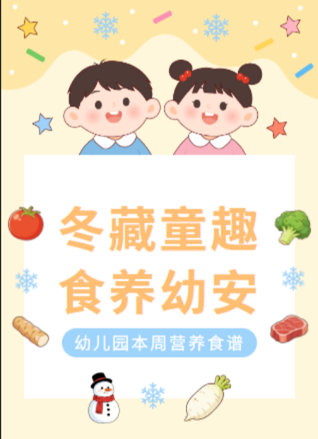 幼儿园营养食谱公众号模板预览图