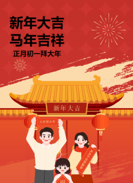 正月初一拜年公众号模板预览图