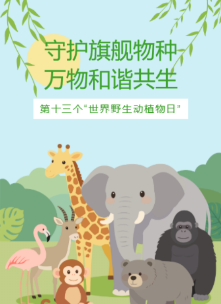 世界野生动植物日公众号模板预览图