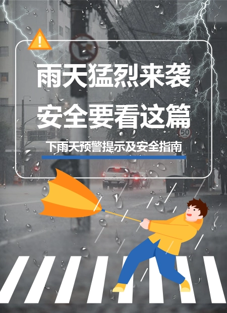 下雨天安全公众号模板预览图