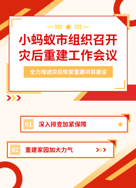 灾后重建工作会议公众号模板预览图