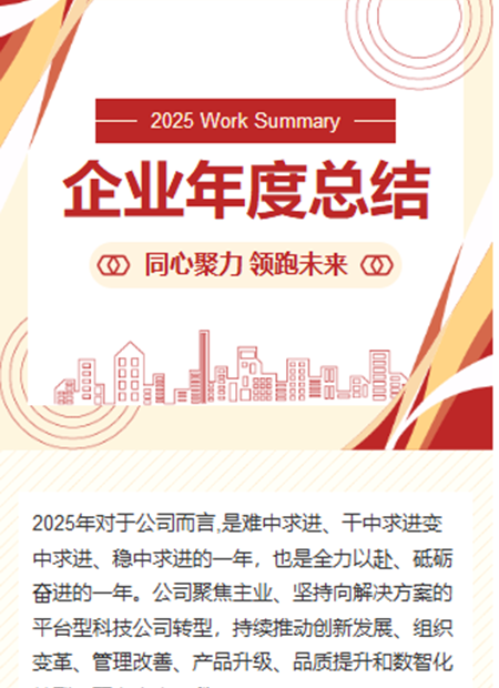 企业年度总结公众号模板预览图